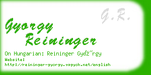 gyorgy reininger business card